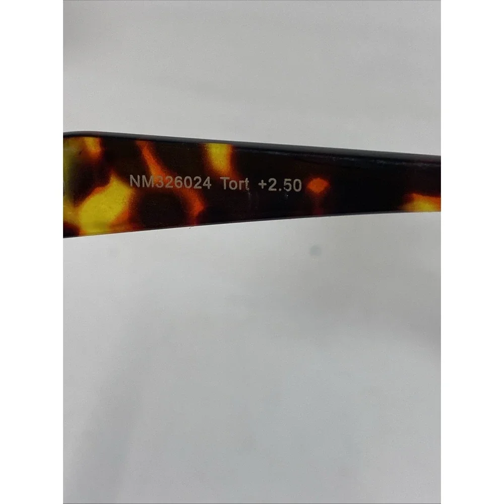 Nicole Miller Readers CatEye Glasses NM326 ‎ +2.50 Chunky Brown Acetate Tortoise